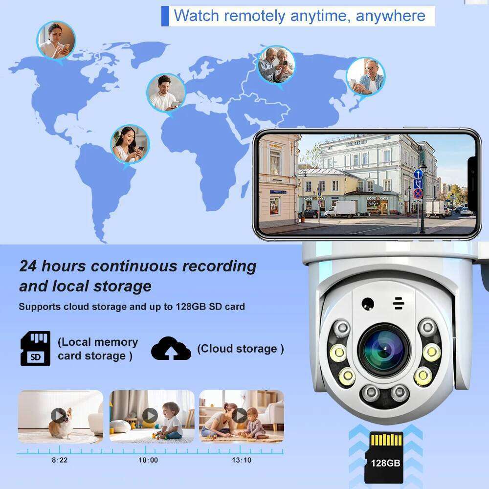 Wifi Outdoor Waterproof PTZ HD Security Video Wireless Camera AI Human Tuya Smart Life CCTV Surveillance Cam Kolintom App 26W0306