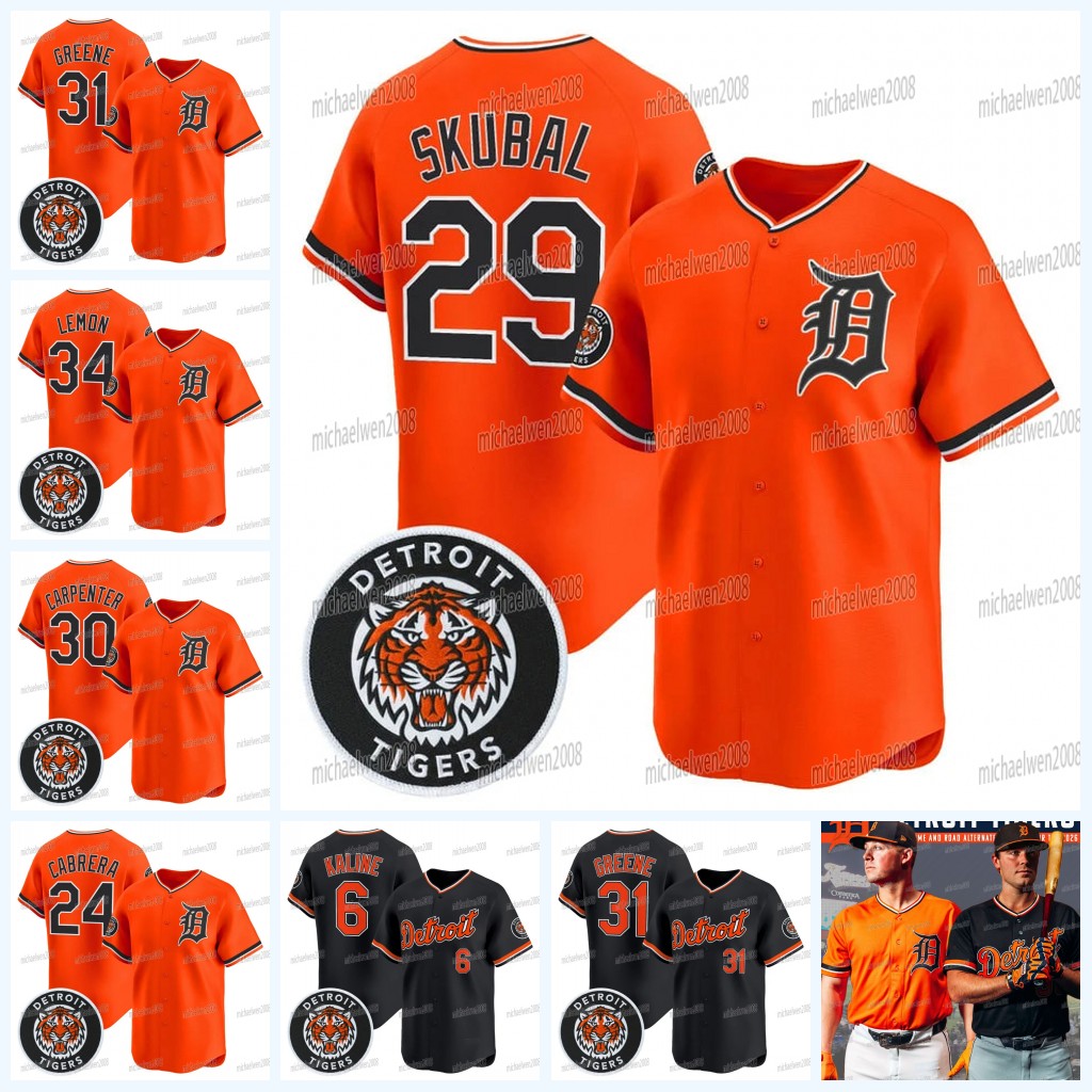 DetroitTiger 2026 New Orange Baseball Jersey Tarik Skubal Matt Vierling Riley Greene Kerry Carpenter Spencer McKinstry Al Kaline Miguel Cabrera Gleyber Torres
