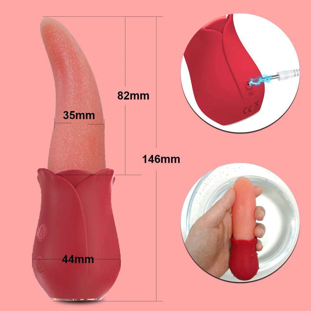 Powerful Tongue Licking Vibrator Adult Sex Toy For Women Female Masturbation G Spot Vibrators Nipple Vagina Clitoris Stimulator W260305