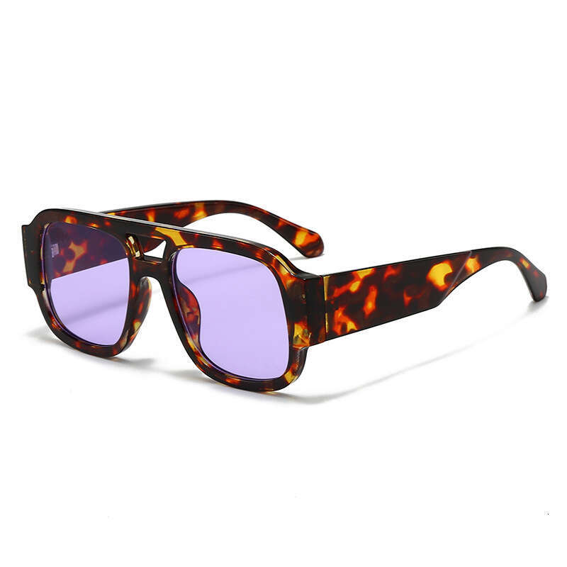 New Fashion Casual Double Bridge Sunglasses Unisex Outdoor Sports Sun Protection Personality European And American Style Liuyuemoshang