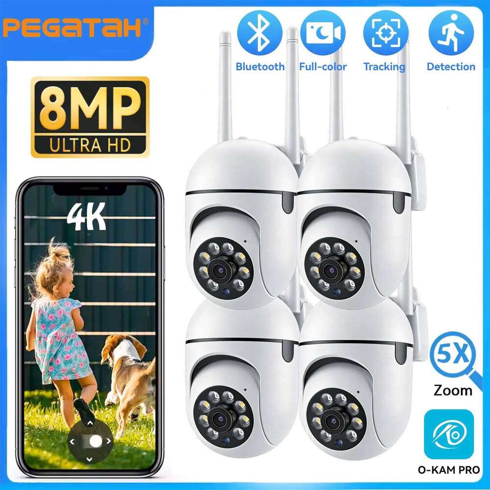2.4G 8MP Cameras Wifi Video Surveillance IP Indoor Security Protection Monitor 5.0X Zoom Home Wireless Track Alarm O-Kam pro 26W0306