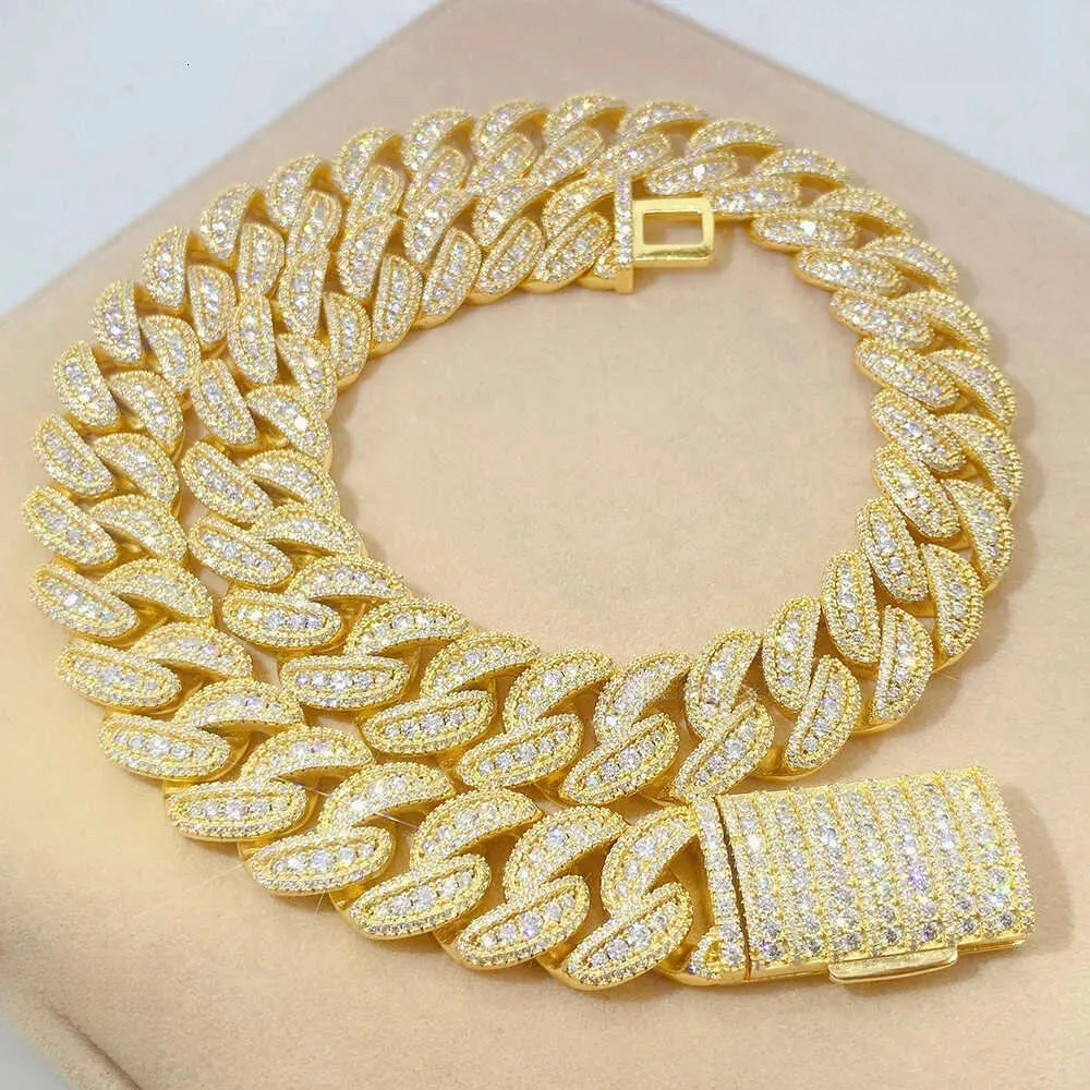 Big Pass Diamond Tester Hot Necklaces Bracelet Link Custom Pendant 18mm Hip Hop Men Jewelry VVS Moissanite Cuban Chain Free Shipping