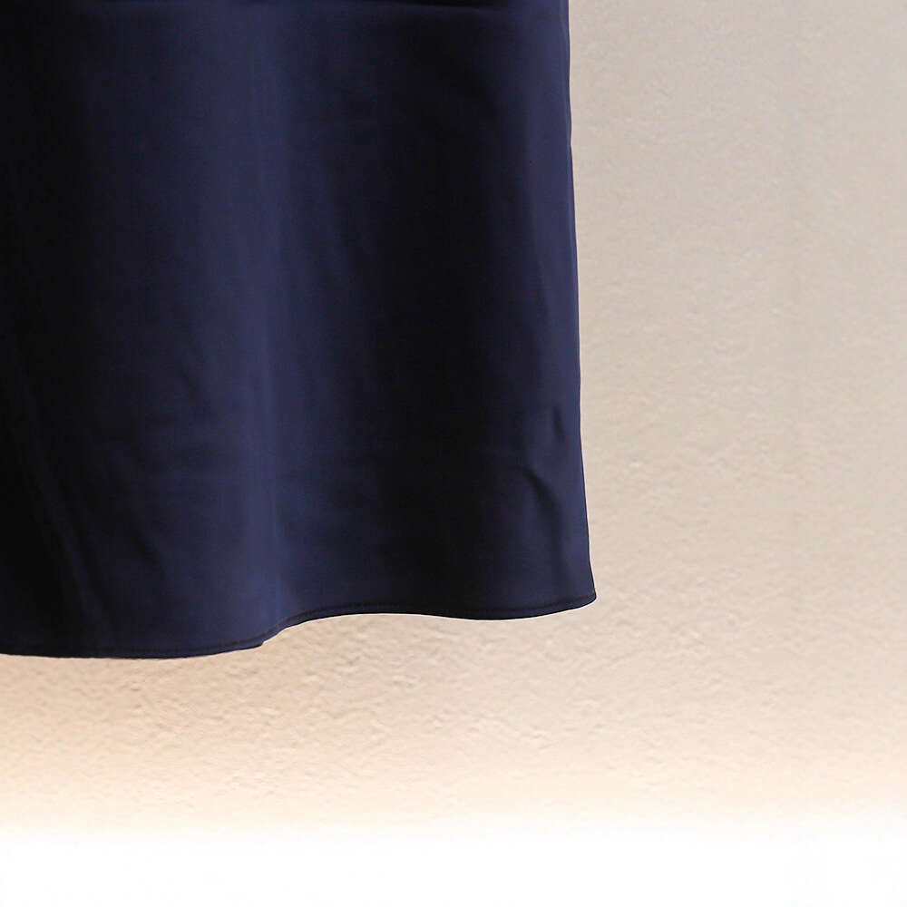 2026 Spring and Autumn New Elegant High end Social Style Waist Vest e22 Women's Fake Two piece Satin Long sleeved Dress