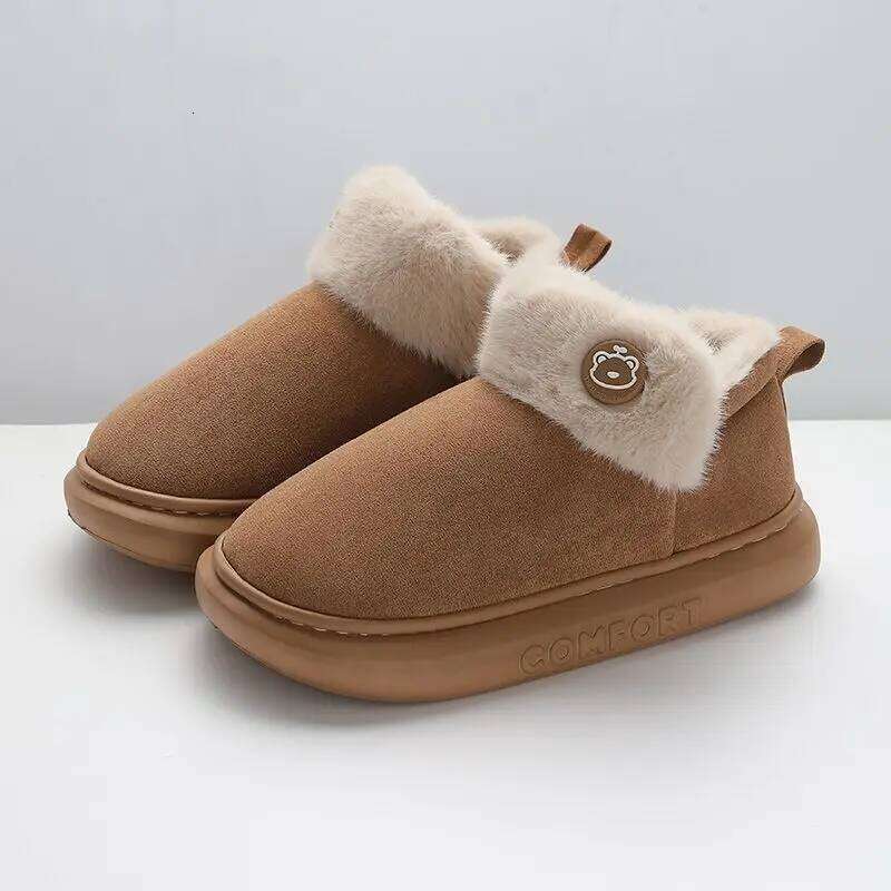 Litfun Winter Furry Cotton For Women Outdoor Ankle Platform Casual Fuzzy Non-slip Cozy Warm Women's Snow Boots