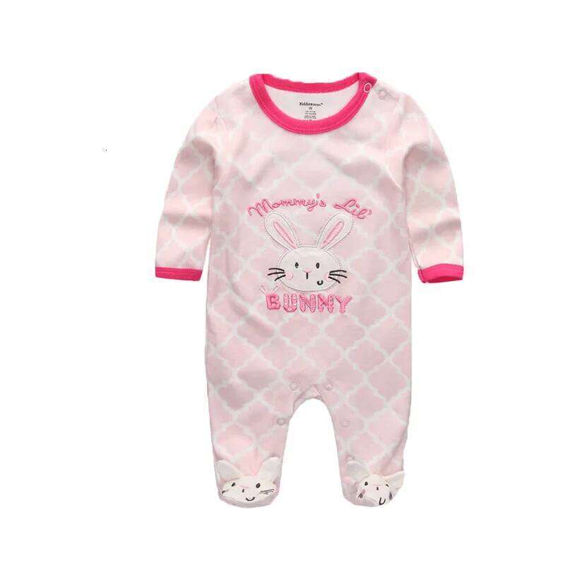 Kiddiezoom Fashion Classic Unisex long Sleeve Causal Baby Boy Girl Rompers Soft 100%Cotton Newborn Clothing Z260306