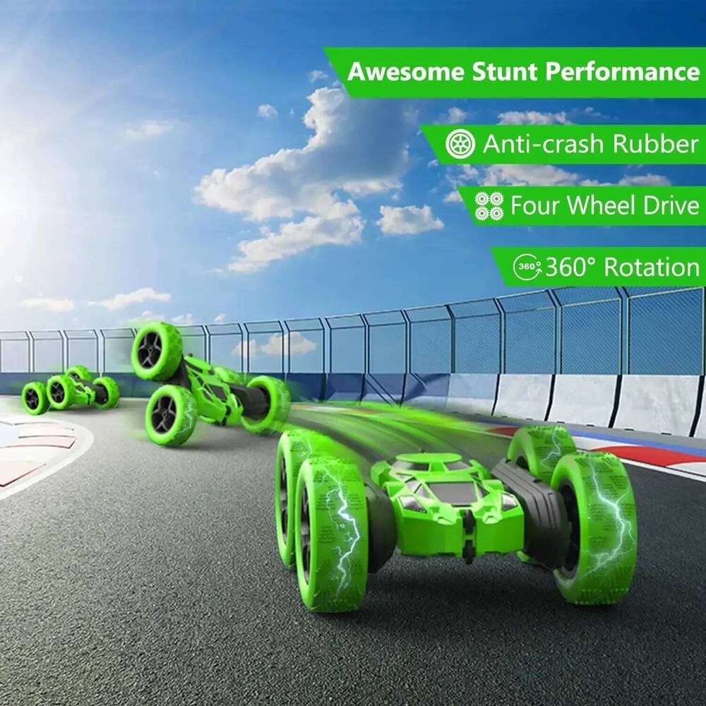 Rc Stunt Car Kids Double Sided Flip Remote Control Cars 2.4G High Speed 360 Rotation Drift Auto Toys Gifts for Boy Girl C260305