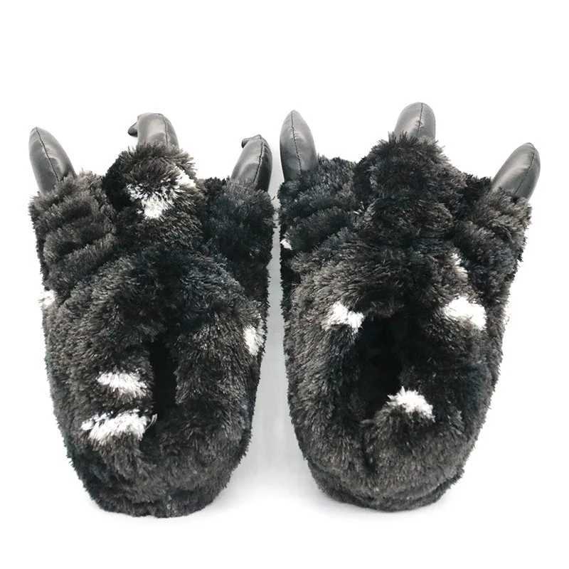2024 Chunky Warm Bear Paw Slippers for Home Husband Creative Funny Slipper Man Woman Indoor Fluffy Shoes Animal Soft Slippers S260305