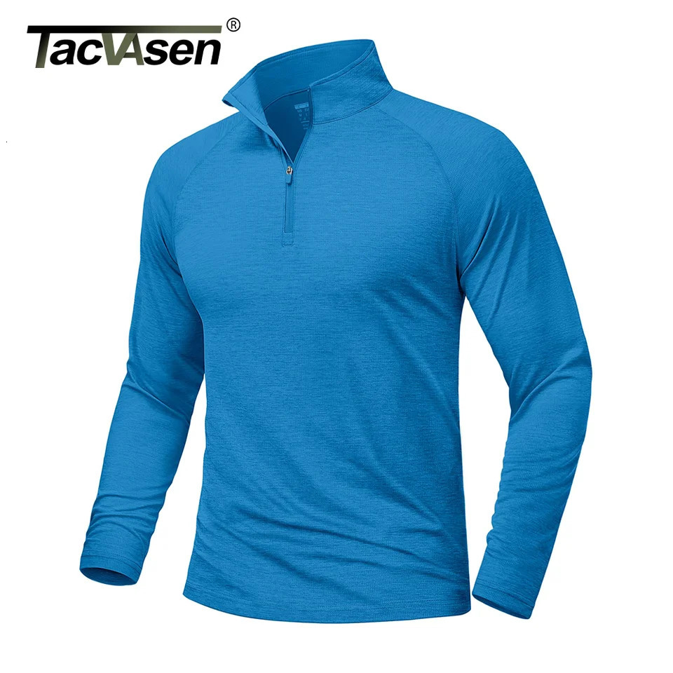 TACVASEN Sun Protection Long Sleeve Shirts Mens 14 Zip Up UPF 50 Rash Guard Lightweight Quick Dry Fishing Running TShirts 260302