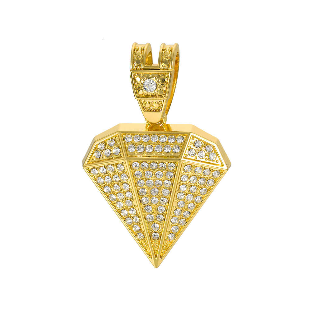 Double-layer three-dimensional cross-border new European and American hip-hop style large diamond pendant, zinc alloy, full diamond, high quality, fac