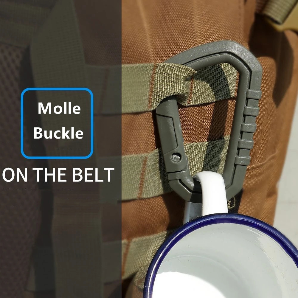 Tactical Carabiner Molle Clip Plastic Buckle ITW Keychain DRing Hard Hook Spring Snap EDC Gear Camping Hiking Outdoor Tools 260228