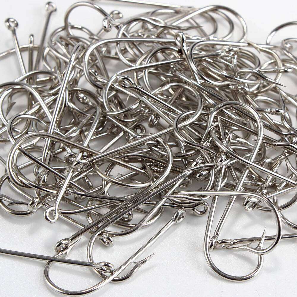 FTK 10#-20# 100Pcs/Box Round Nickel Big Ringed Sea Hook BENT SEA Hooks From Norway for Jigging Carp Fishhook Fishing Tackle 2335 Y260305