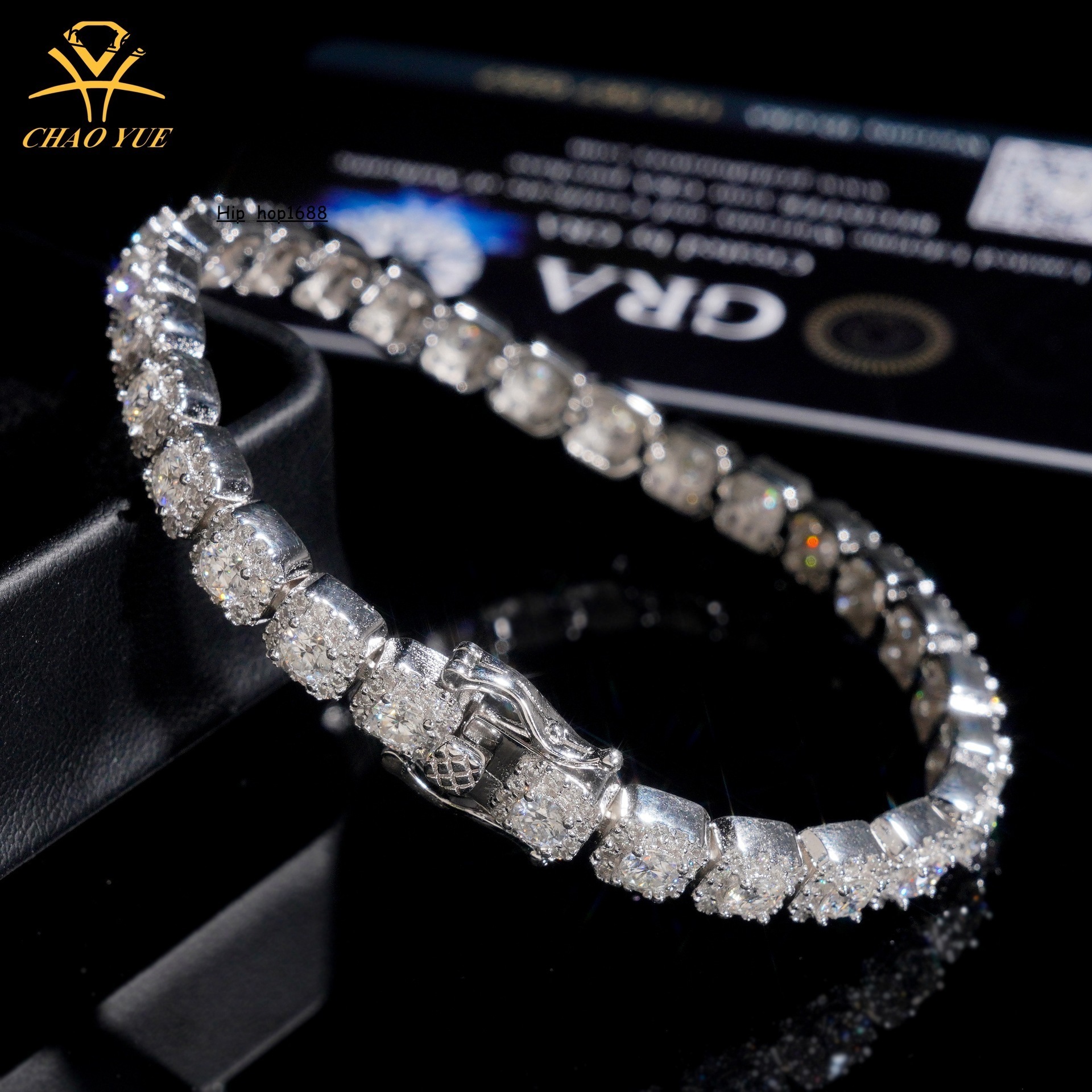 Best-selling 6mm high-end luxury tennis bracelet 925 silver inlaid with VVS moissanite unisex jewelry