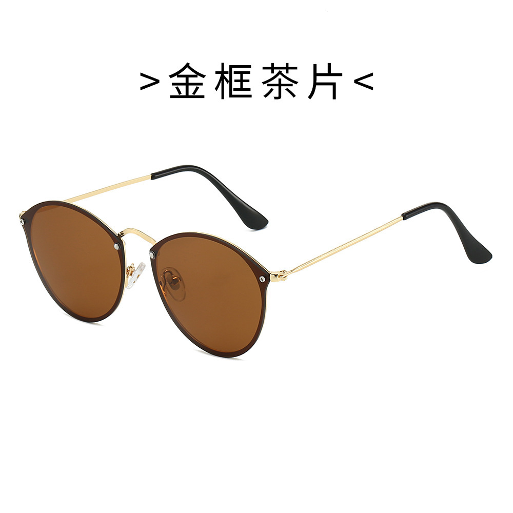 New personalized retro round-frame sunglasses, trendy fashion metal sunglasses for men women, sun and UV protection