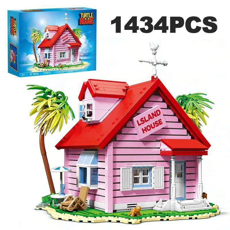 1434PCS Turtle Building Blocks Set Japanese Anime Architecture Kame Immortal House Assemble Bricks Toys Gift for Fans Kids Z260306