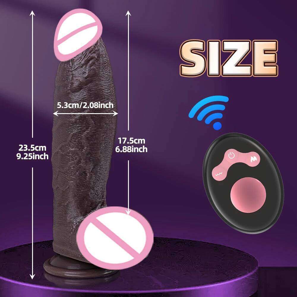 Big Soft Vibrator Realistic Dildo Sex For Woman Telescopic Dick Artificial Penis G Spot Vibator Thrusting Sexy Toy W260305