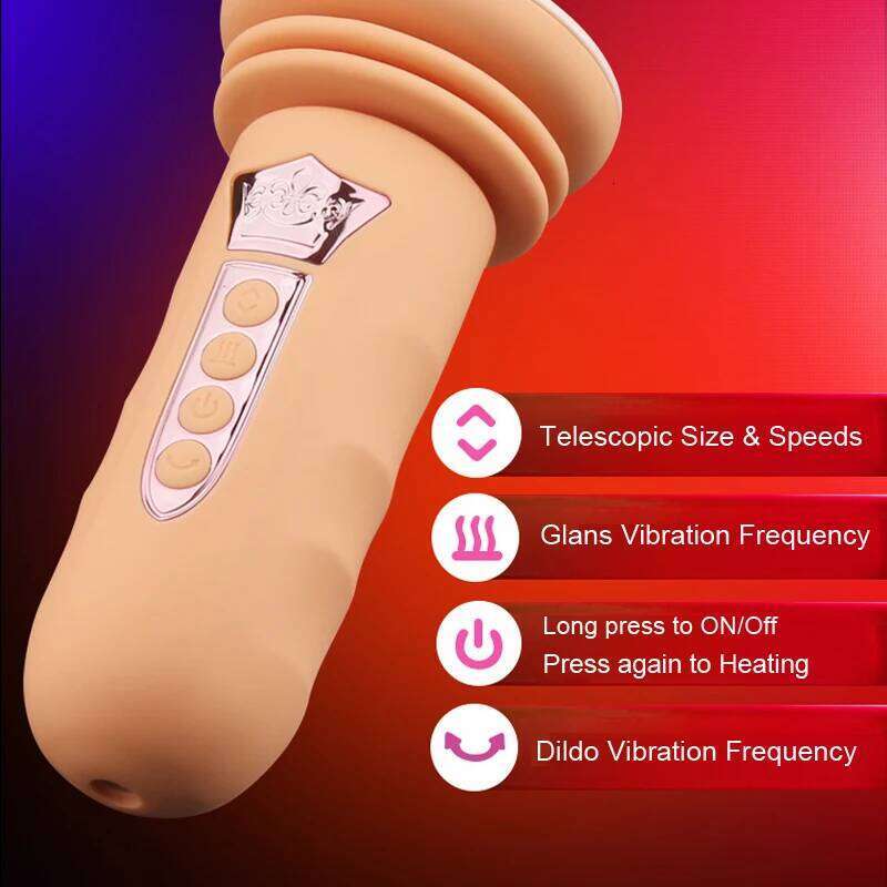 Suction Cup Machine Telescopic Dildo Vibrator Automatic Vagina Massager Thrusting Penis Sucker Sex Toys for Women Adult Game W260305