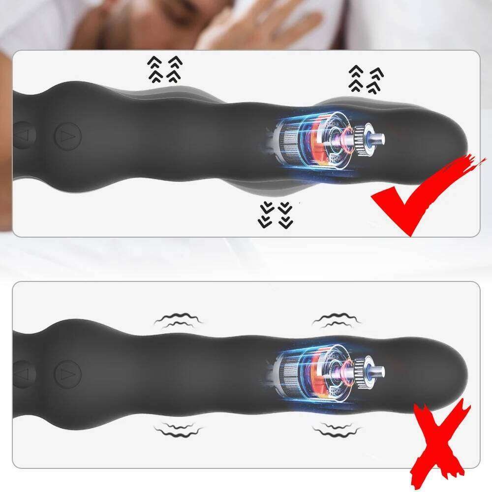 Wiggle Anal for Men 10 Modes Vibrate Clitoral Stimulator Butt Plug with Powerful Suction Cup Remote Control Sex Product Toy W260305