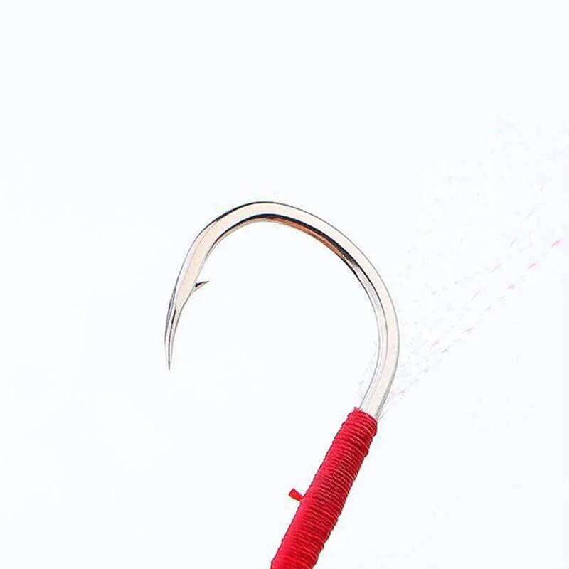 OUTKIT 10pcs Lure Hardbait DIY Fishing Cast Jigs Assist Hook Barbed Single Jig Hooks Pesca High Carbon Steel S260305