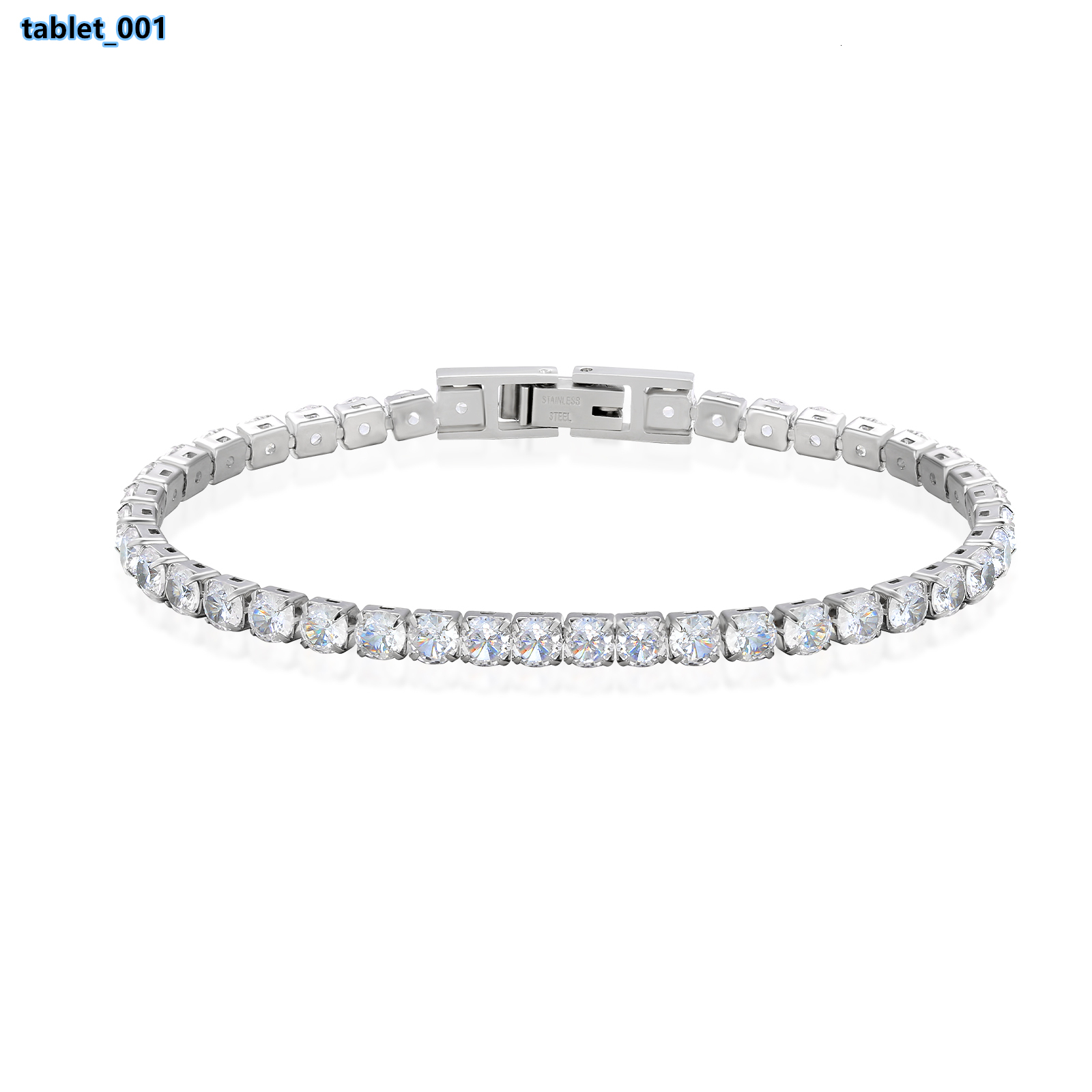 Iced Out Stainless Steel Diamond Bracelet Fashion Luxury Jewelry 3mm 2mm Women Men Classic 5A CZ Cubic Zirconia Tennis Bracelet
