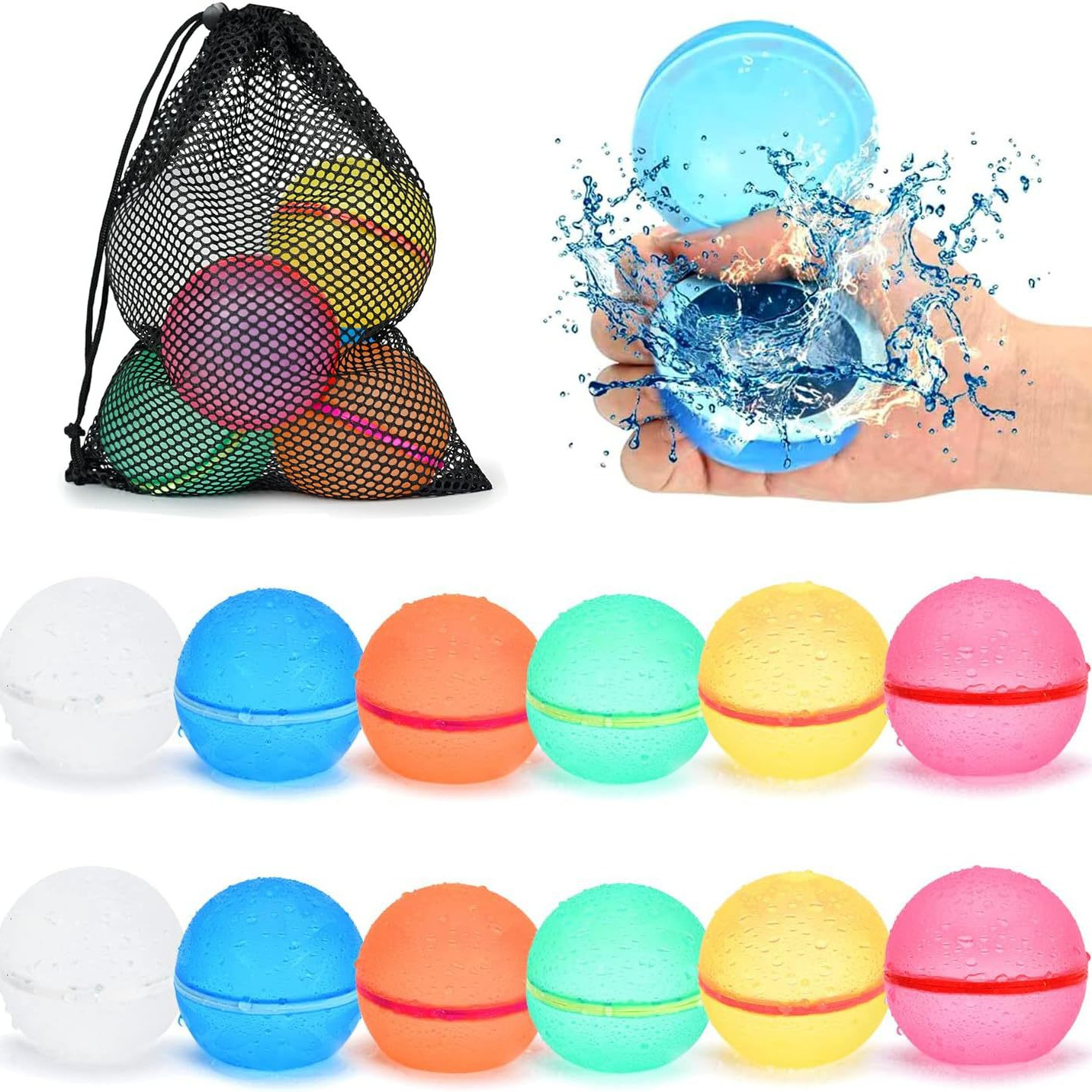 Summer water toy: silicone magnetic water ball, quick to fill and reusable