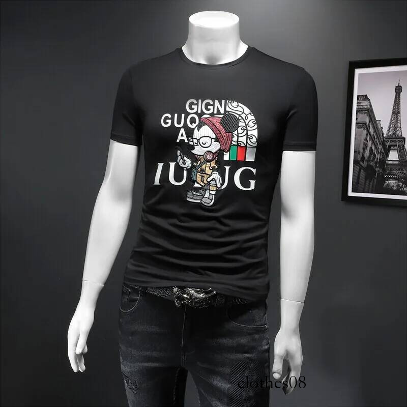 Men T shirt Faionable ort Silk Cotton T-irt Trendy f Sve Top Quali Polyester Blend Summer Wear Creative Print