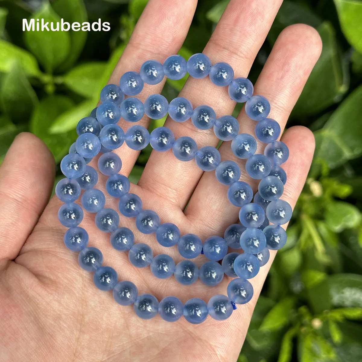 Wholesale Optimization Blue Sugar Heart Agate 8mm Smooth Round Loose Beads For Jewelry Making DIY Bracelets Necklace Or Gift 260302
