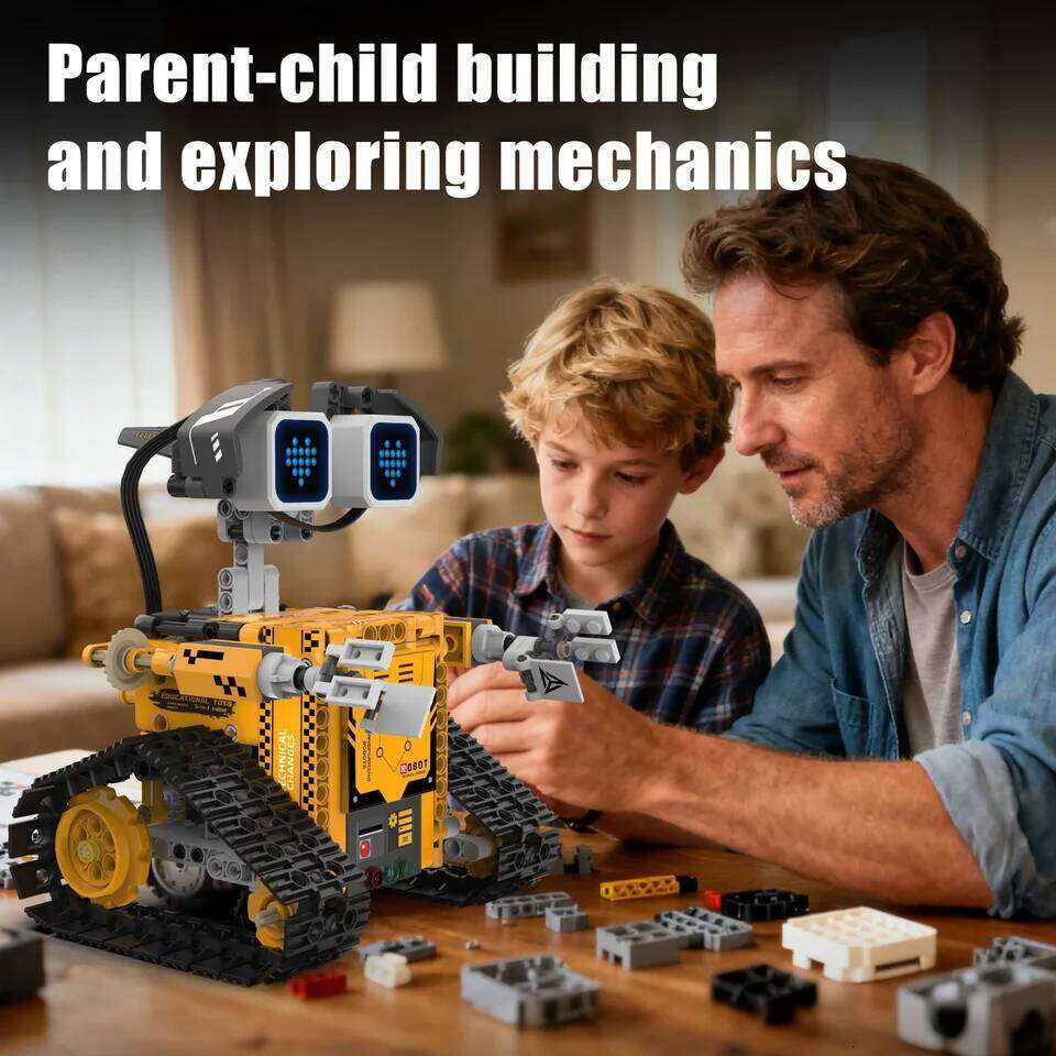 Digital display 5-in-1 transformable model assembly, remote control robot building blocks toy, children's toy gift Z260305