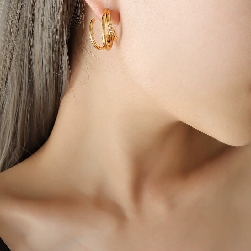 Sophisticated Metal-Inspired Jewelry Collection: Premium Titanium/Stainless Steel Earing Sets