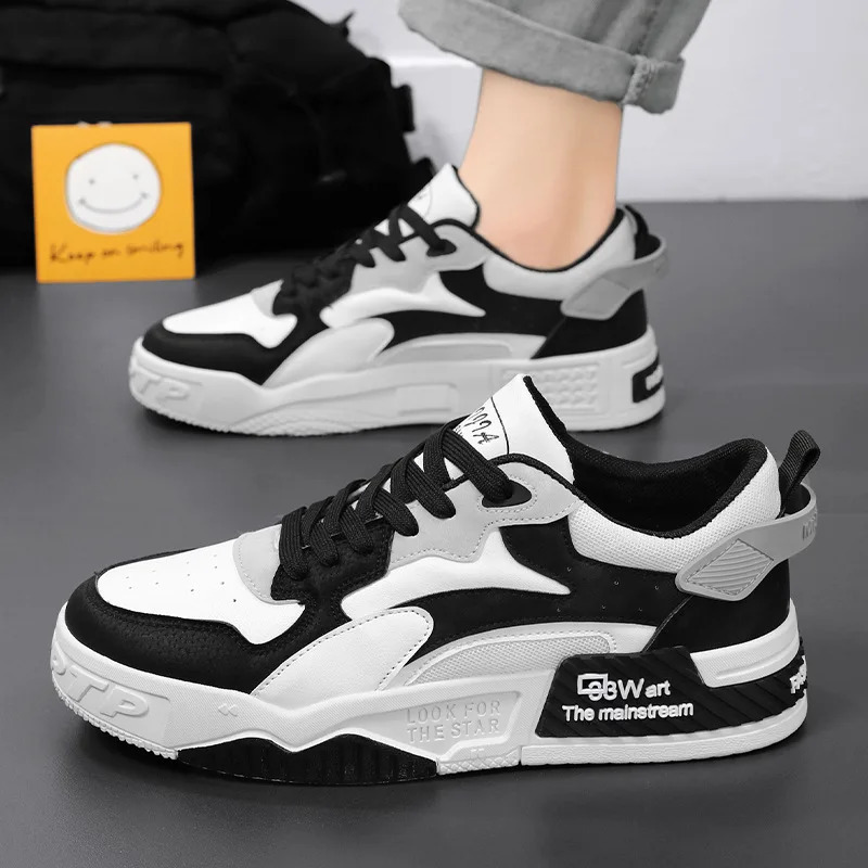 Autumn Mens Sneakers Mens Comfortable Platform Shoes Trend Lace-up Vulcanized Shoes White Casual Sneakers Zapatillas 260227