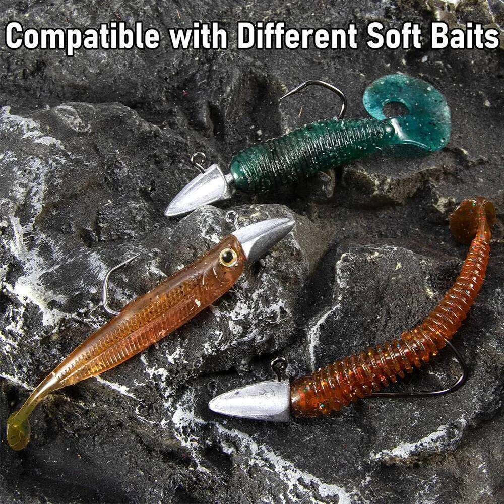 5pcs Metal Jig Head Hook 3.5g 10g 21g 35g Weight Crank Sharp Fishhook Gear Sinker Pesca for Soft Lure Texas Rig Fishing Tackle Y260305