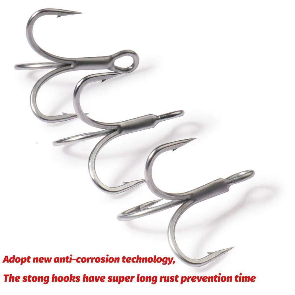 GOBAIT 20PCS Treble Hooks 2#-10# Fishhook Barbed Sharp High Carbon Steel Angle Nickel Antirust Tool Pesca Tackle Fishing Hook S260305