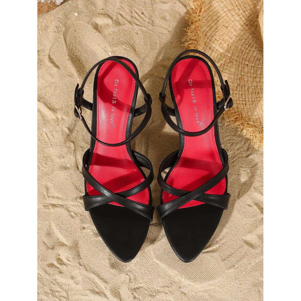 2025 New Women's fashionable, elegant, comfortable, simple and versatile high heels, peep-toe breathable slip-on stilettos.