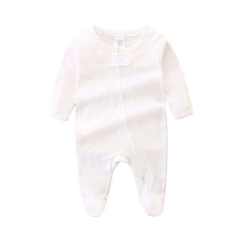 Baby Jumpsuit Long-Sleeved Zipper Romper Crawling Suit with Foot Cover Newborn 0-3 Months Infant Clothing Z260306