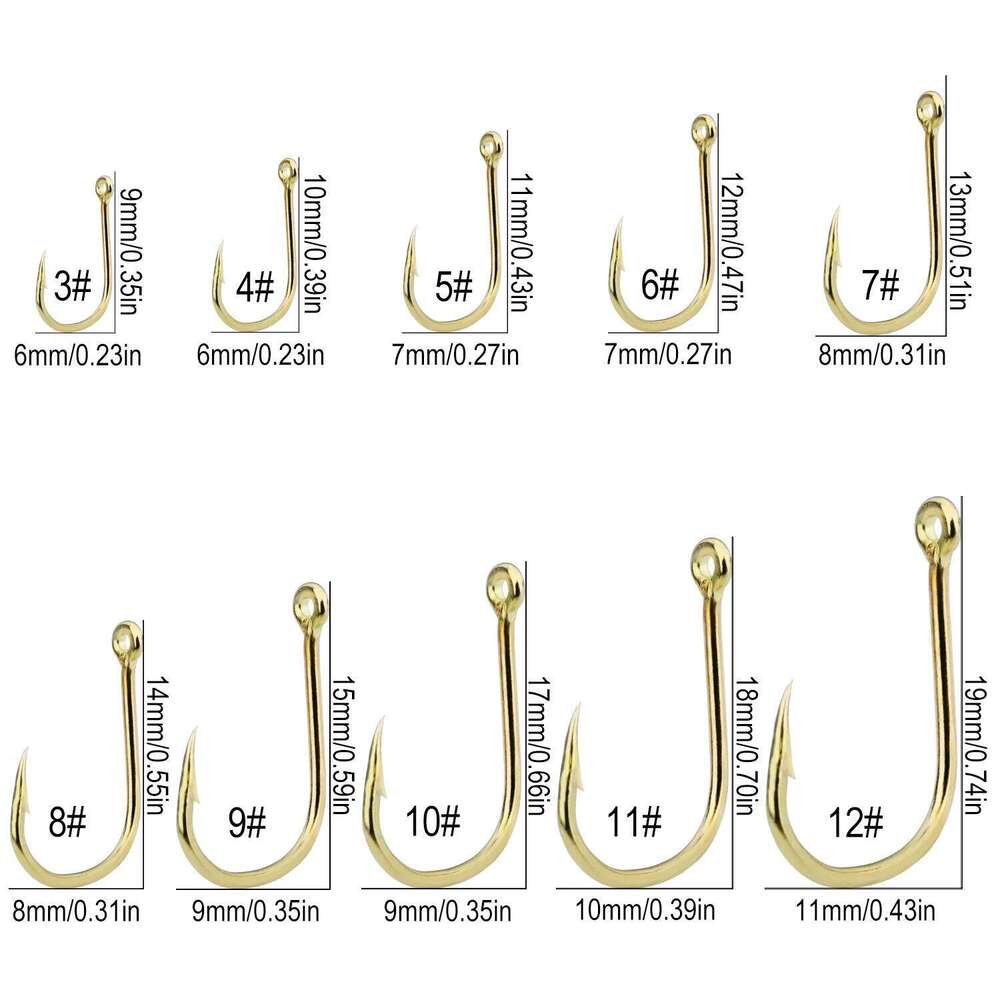 Sougayilang 70pcs/Box 3# -12# High Carbon Steel Single Circle Hook Sea Fishing Barbed Carp Hooks Tackle S260305