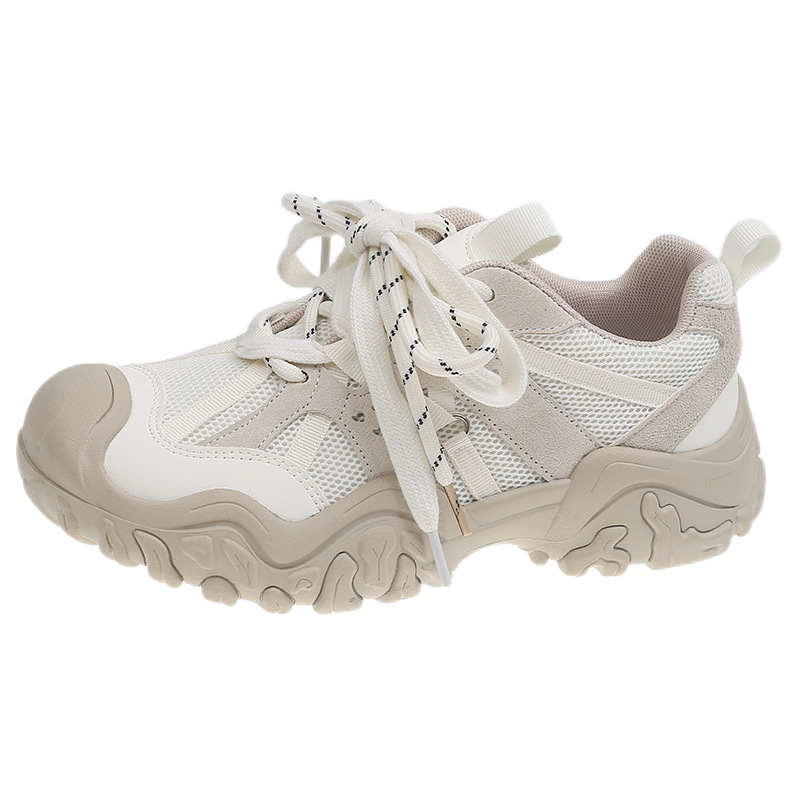 Haiyan Mein mein ice~2026 Autumn New High casual mountaineering shoes Women's mesh breathable thick soled ugly cute shoes