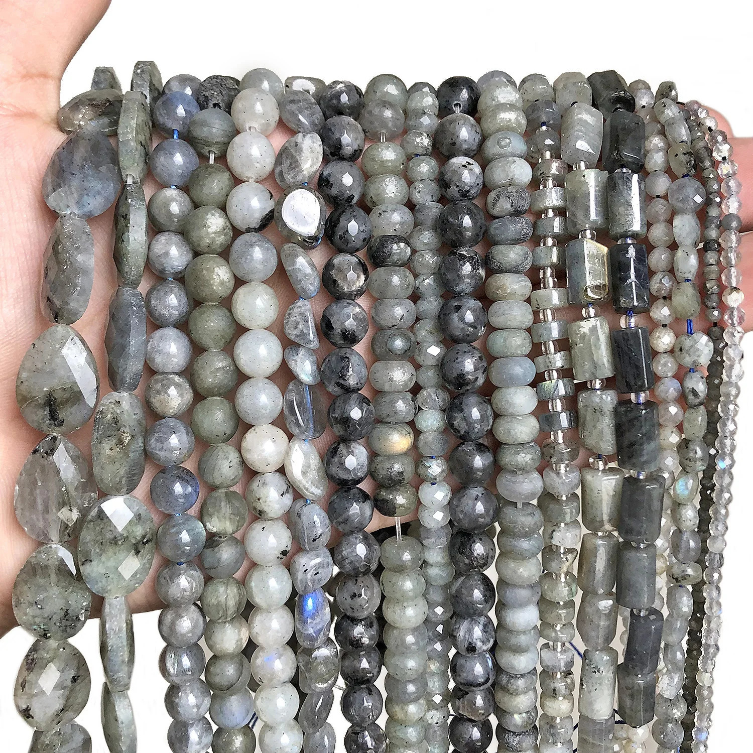 Natural Labradorite Gems Beads Charms Waterdrop Faceted Round Irregular Shape Beads For Jewelry Making Diy Necklace Bracelet 260302