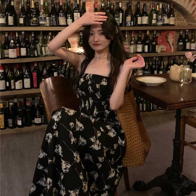 Sleeveless Dress Women Floral Printed Summer Holiday Loose Gentle Temper All-match Fashion Fairycore Daily Leisure Maxi Vestidos X260306