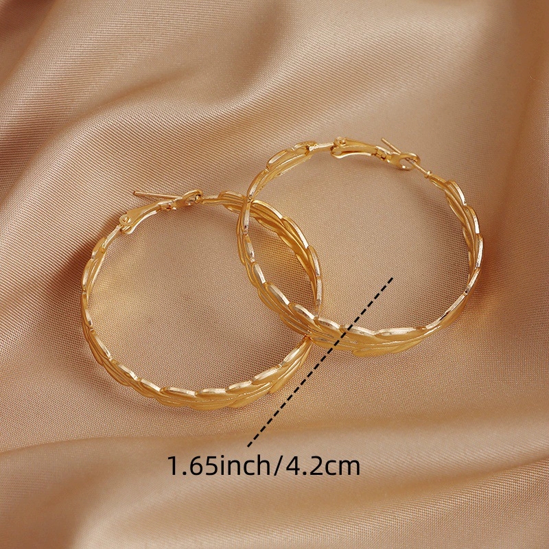 High-End Designer Wreath Inspired Hoops With Unique Metal Twist Hooks | Trendy Accessory