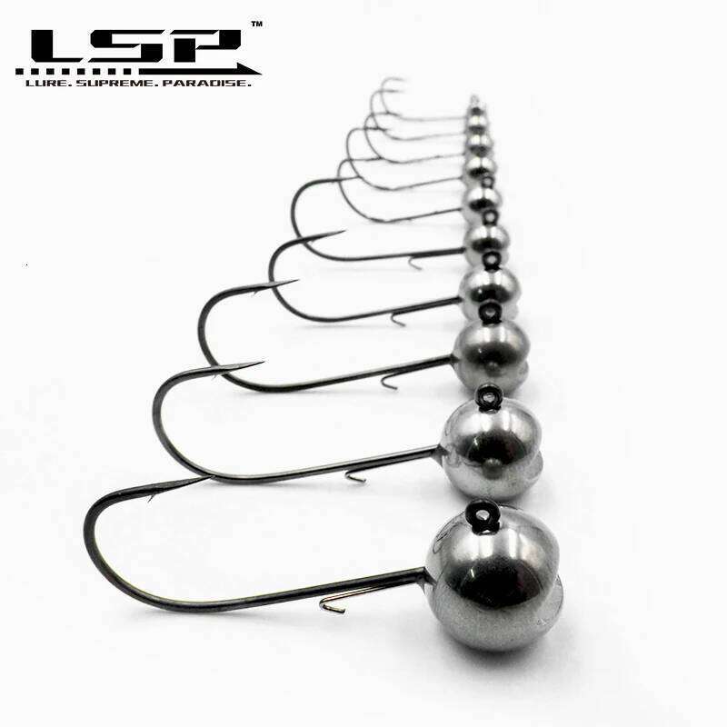 LSP jig head Hook 1g 1.5g 2g 2.5g 3g 3.5g 5.3g 7g 10g 14g Barbed Fishhook Fishing Tackle Accessories Kit Pesca S260305