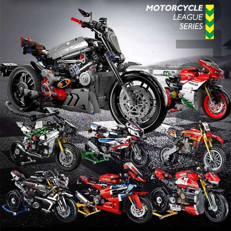 MOC City Technical Super Motorcycle Racing Motorbike Model Building Block DIY Locomotive Brick Toys for Children Boys Gifts Z260306