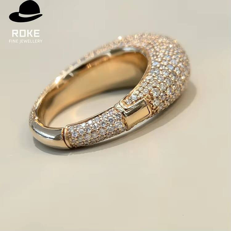 Laboratory-grown 4884ct Round Diamond Customised in 9K-18K Rose Gold New Bestselling Wide-band Ladies Diamond Ring
