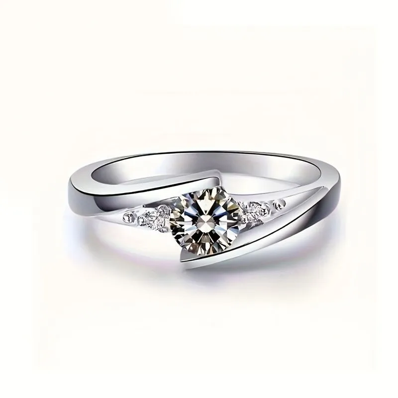 MT Moissanite Ring for Women 925 Sterling Silver Hypoallergenic D VVS1 Color Moissanite Engagement Wedding Ring wholesale