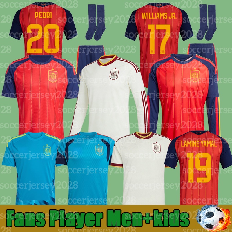 2026 World Cup SPAIN Soccers Jerseys PEDRI GAVI LAMINE YAMAL MORATA Carvajal OLMO FERRAN RODRIGO Jersey SPANISH Mens Kids Kits Football Shirts Fans Player