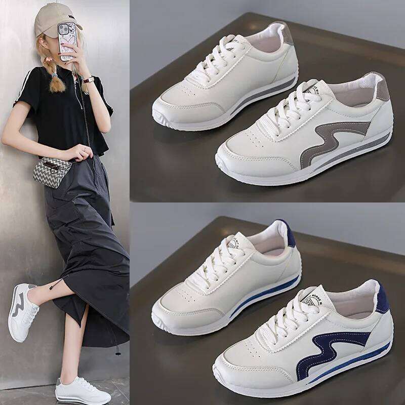 Women Designer Round Head Deep Mouth Light Versatile Breathable Cross Lace Casual Sneakers Zapatos De Mujer