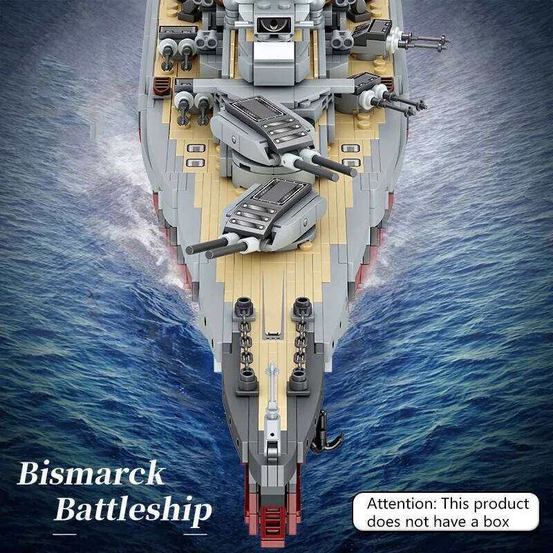 2081PCS Bismarck Submarine Battleship Blocks Large Warship Modular Building Block Assembly Model Toy Adult Gift Z260306