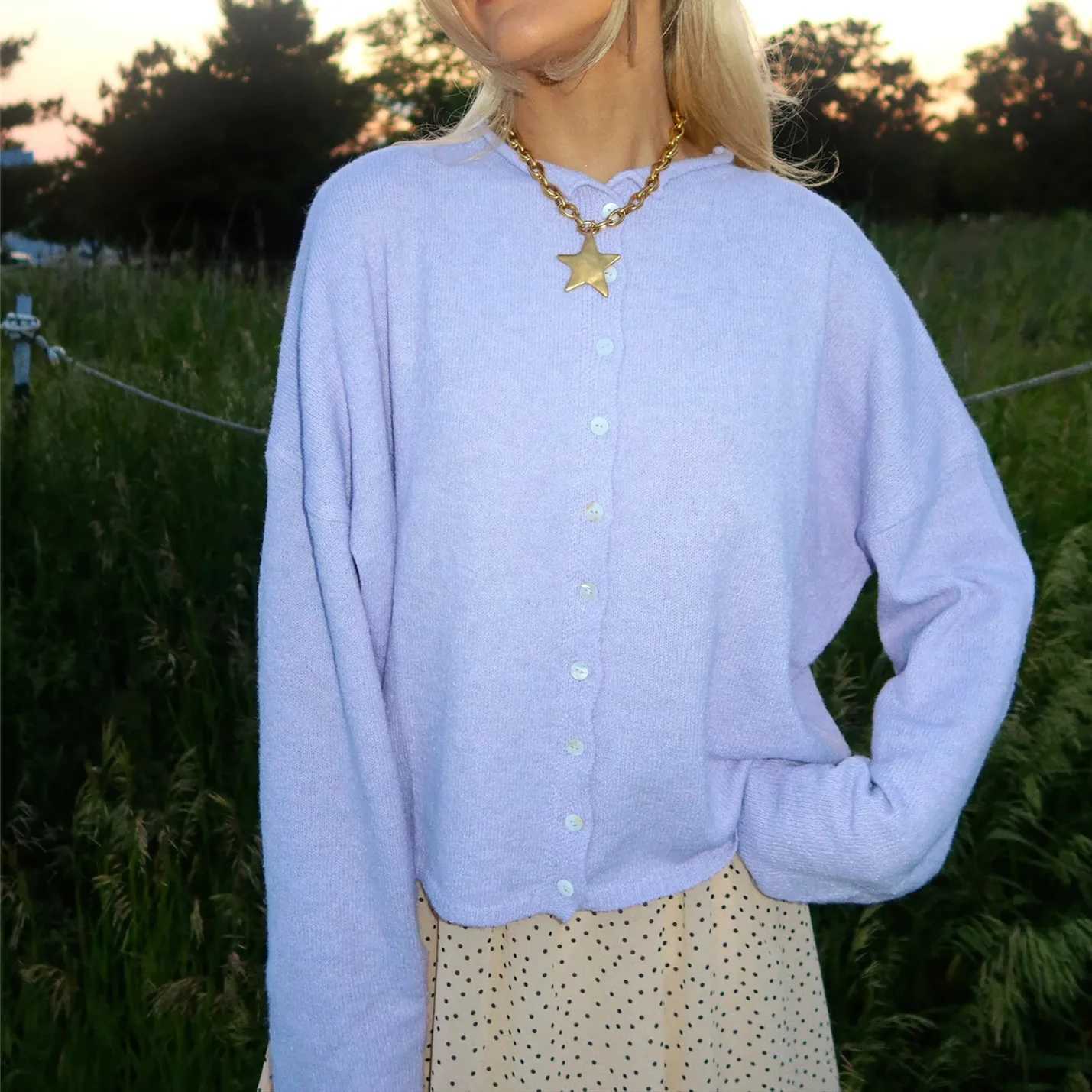 Knit Cardigan for Women Fashionable Versatile Solid Color Long Sleeve Loose Button Down Sweater Y2K Winter Fall Streetwear M260306