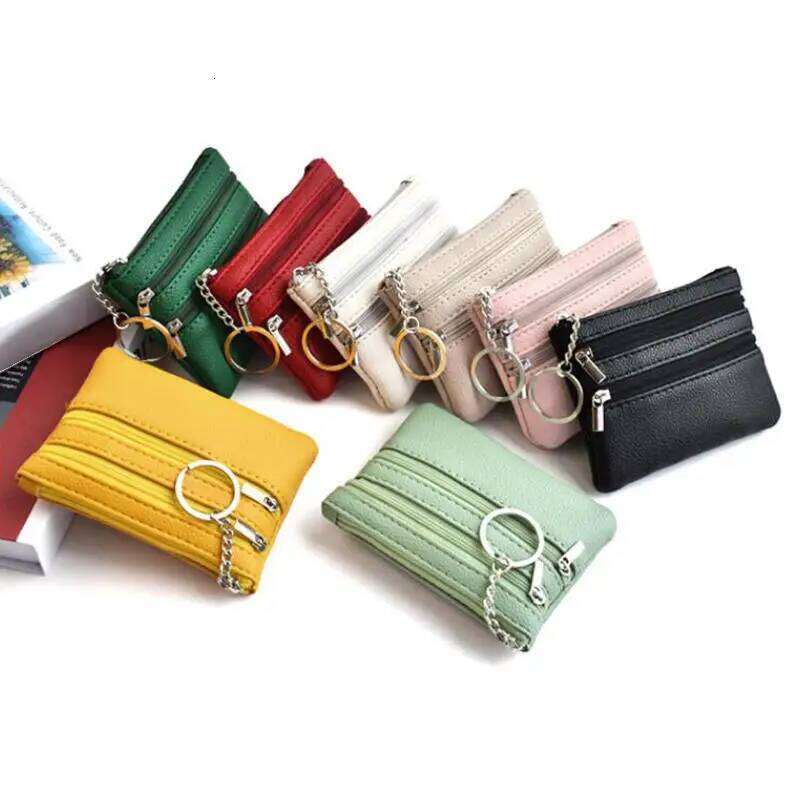 PU Leather Money Coin 2025 New with Key Ring Waterproof Pocket Purse Zipper Wear-resistant Credit Card Holoder Male C260304