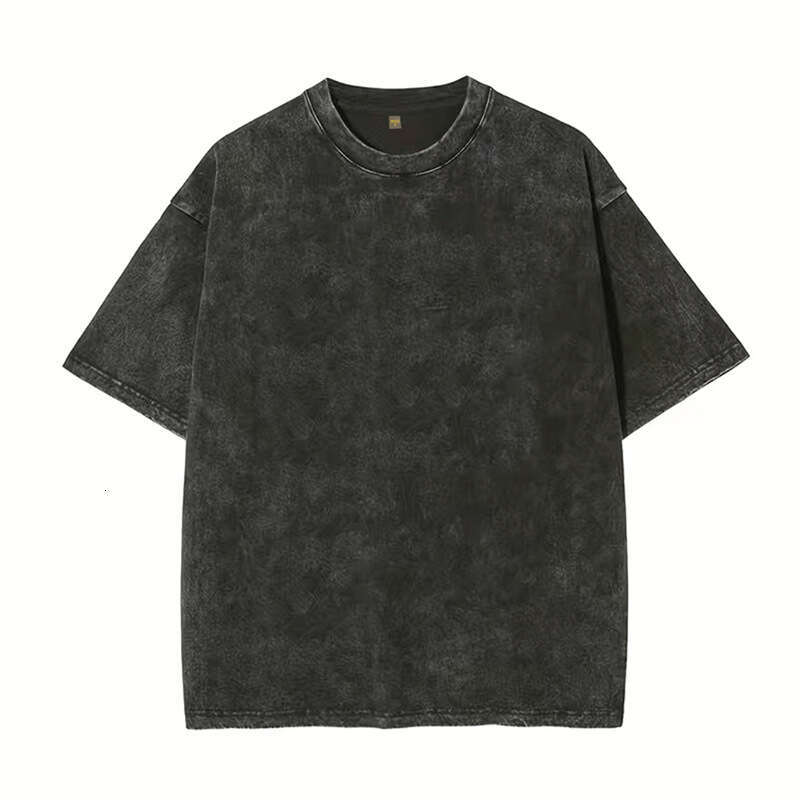 Washed Retro Neutral Style T-Shirt With Various Shark Prints