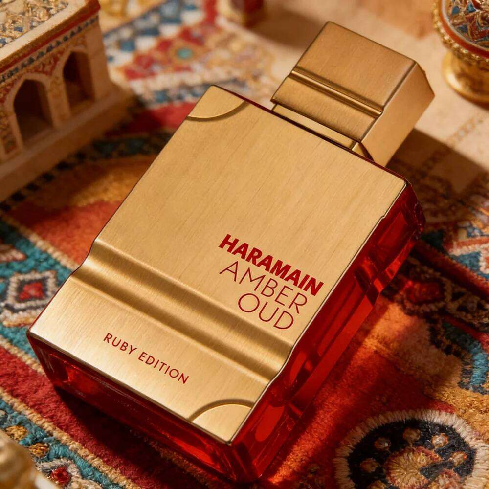 Haramain Amber Oud Ruby Edition Inspired Eau De Parfum Perfume 60ML 2.0Oz Spray Luxurious Oriental Rose Unisex Fragrance 26H0306