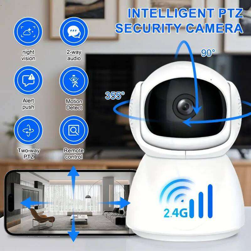 4K HD 2MP WiFi Smart Home Two-Way Voice AI Detection Auto-Tracking Security Baby Monitor Indoor Wireless IP Surveillance Camera 26W0306
